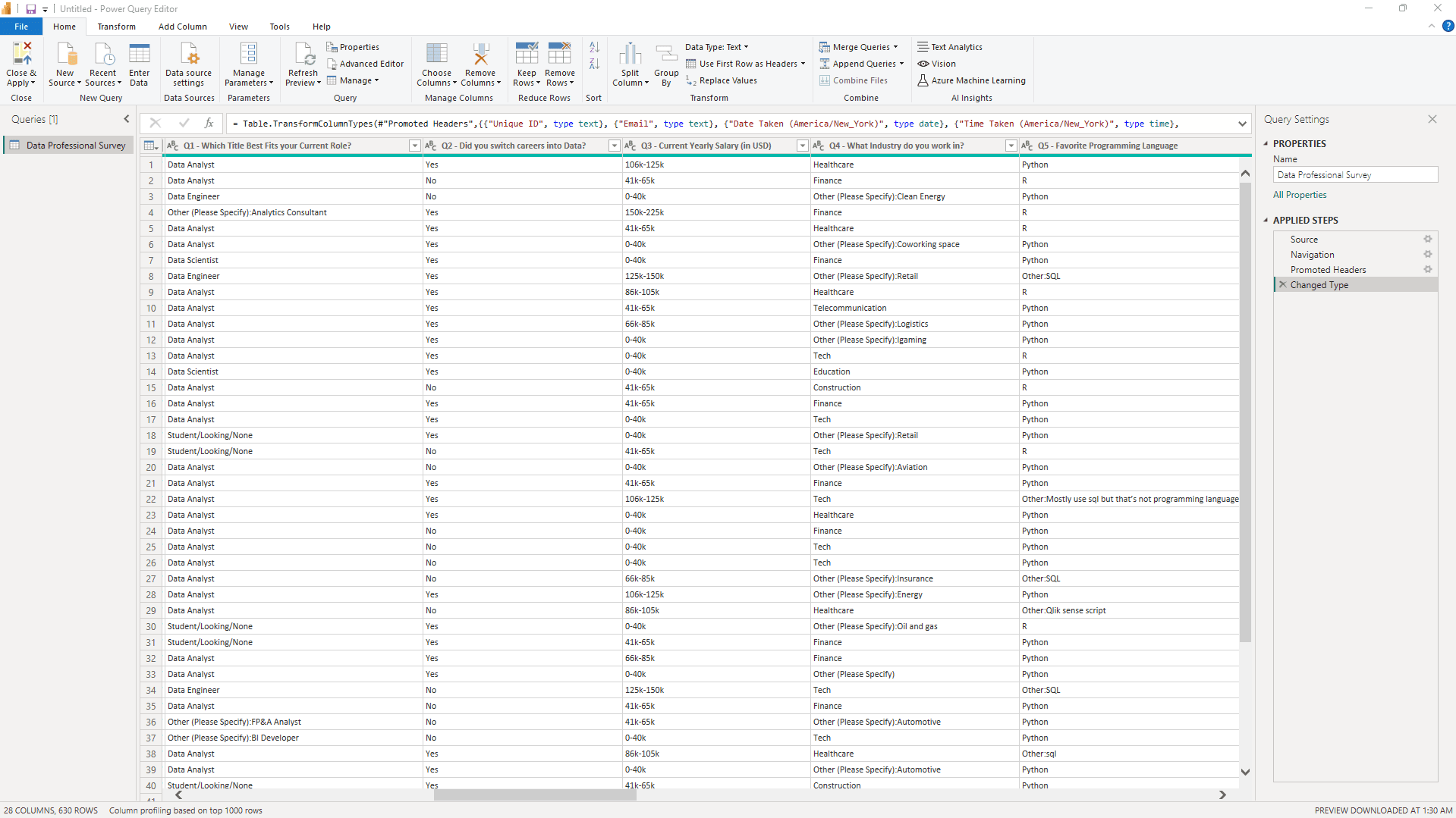 Data Cleaning Screenshot